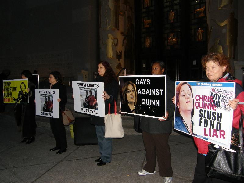 Protest Against Christine Quinn